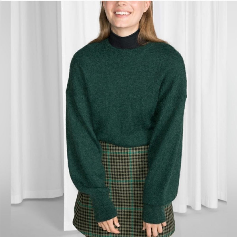 & Other Stories Green Mohair Sweater M Dark Academia Whimsigoth Fairy Grunge